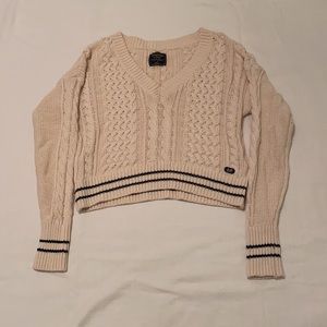 Cream Abercrombie Cropped Sweater